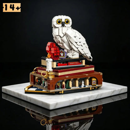 1571PCS White Owl Building Block Model - Educational Collectible DIY Ornament & Birthday Gift for Adults