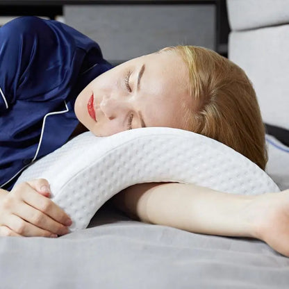 U-Shaped Memory Foam Orthopedic Pillow - Ergonomic Hand Pillow for Neck Support, Ideal for Side Sleepers and Travel