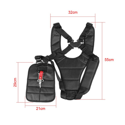 Double Trimmer Shoulder Harness Strap Belt for Lawn Mower, Power Pruner, and Brush Cutter - Adjustable Garden Tool Band