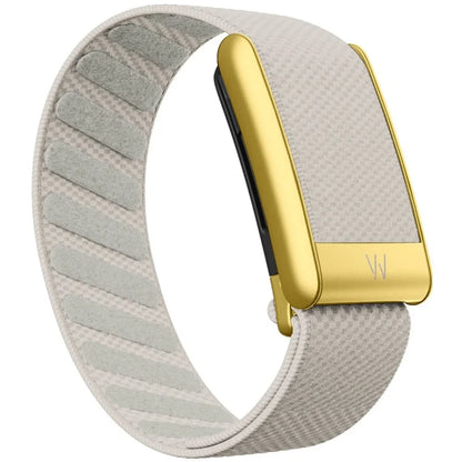 Whoop 5.0 Compatible Nylon Wristband - Black, Silver & Gold Woven Elastic Sports Replacement Strap