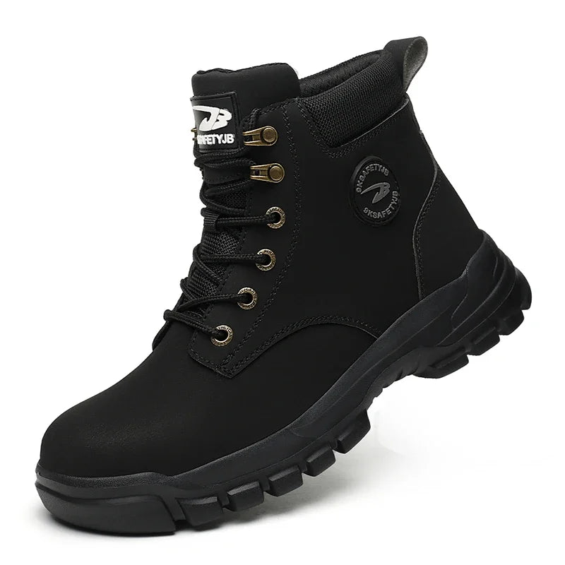 2024 Fashion Waterproof Security Work Boots – Protective Leather, Anti-Smash & Anti-Puncture Industrial Safety Shoes