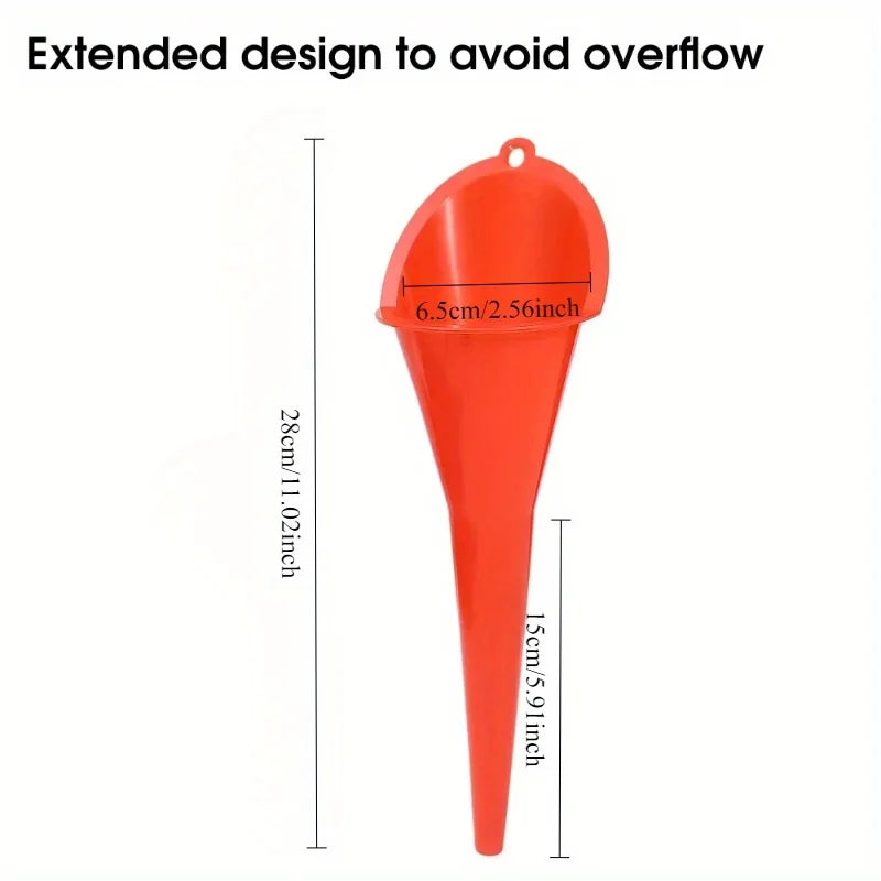 Car Long Stem Oil Funnel – Anti-Splash Plastic Fuel Filling Tool for Car & Motorcycle Refueling Auto Accessories