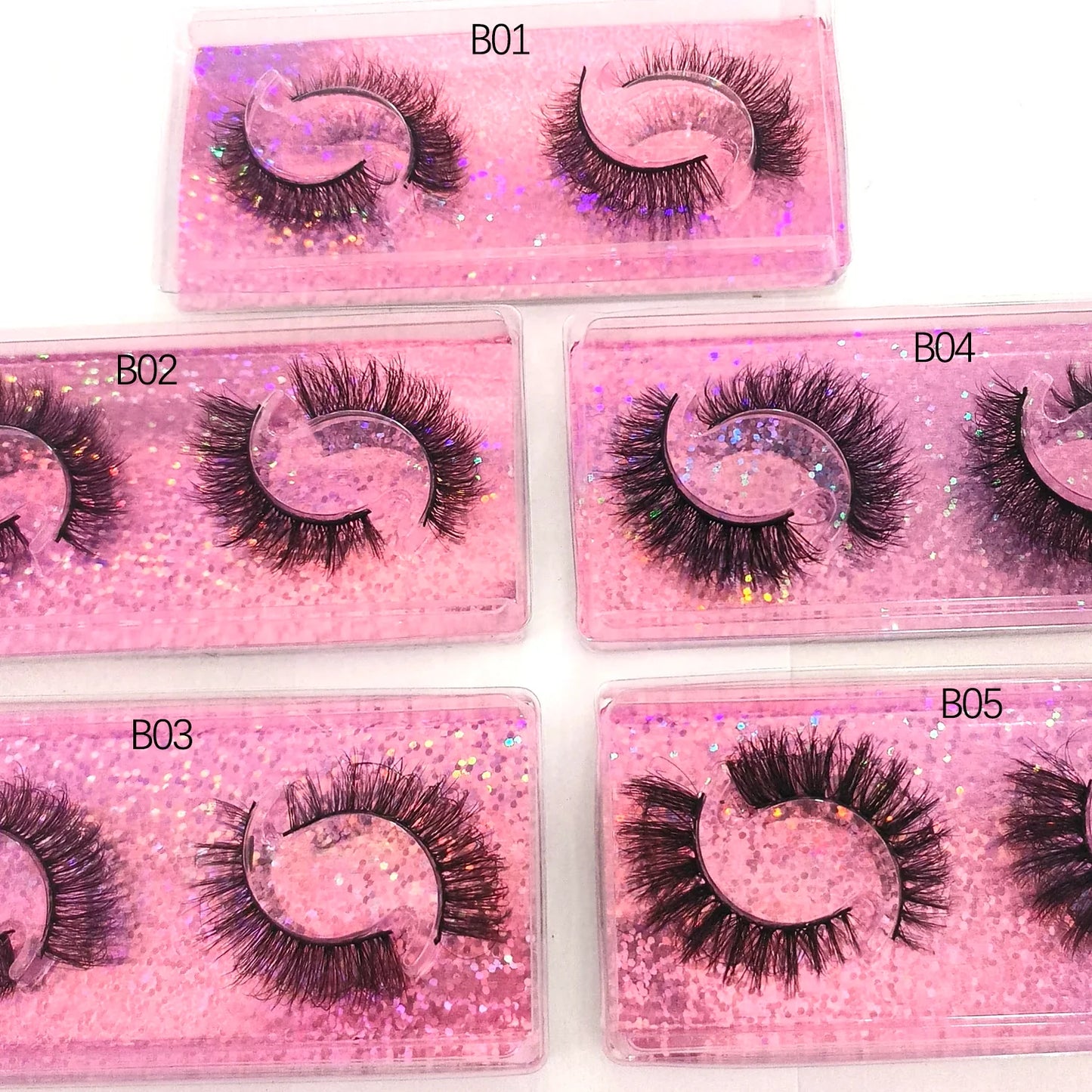3D Faux Mink Eyelashes – Fluffy Soft Wispy Dramatic False Lashes (2 Pairs per Box, Bulk Pack 5–100 Boxes) Makeup Extension Set