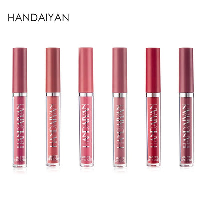 HANDAIYAN 6-Piece Matte Lipstick Set – Waterproof, Long-Lasting, Non-Stick Cup Korean Makeup for Women