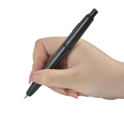 MAJOHN A1 Retractable Fountain Pen – EF 0.4mm Nib, Matte Black Metal Ink Pen with Converter, Ideal for Students and Gifts