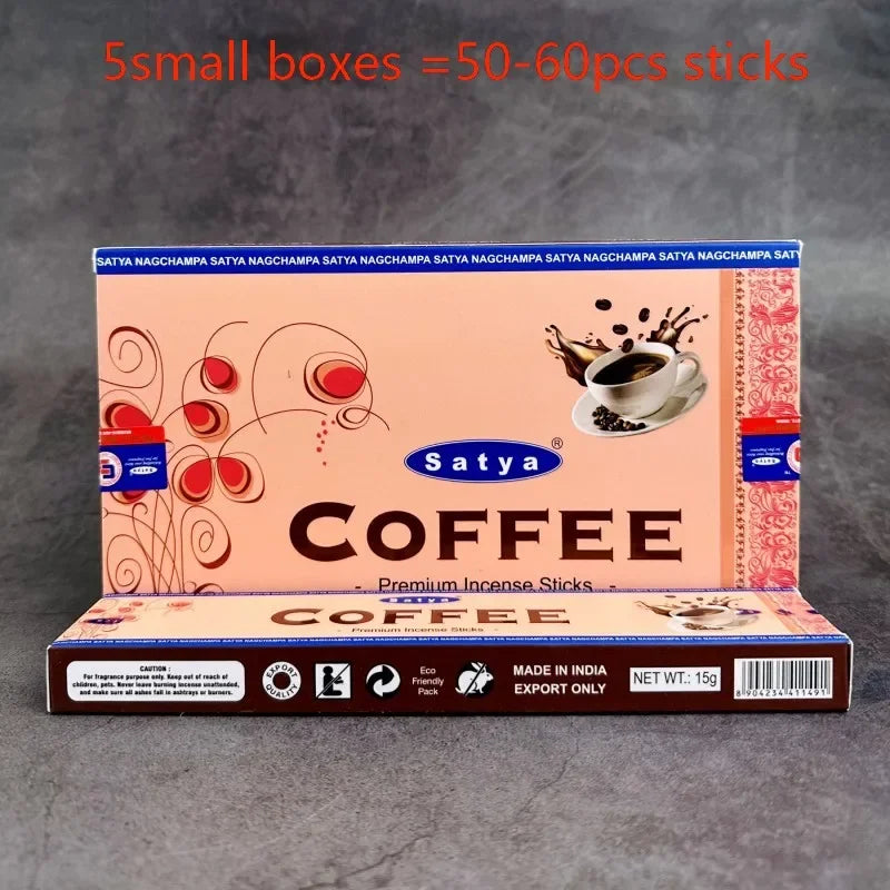 5BOX NAG Champa Indian Incense Set – Satya Handmade Sticks with 6 Aromatic Scents for Home & Meditation