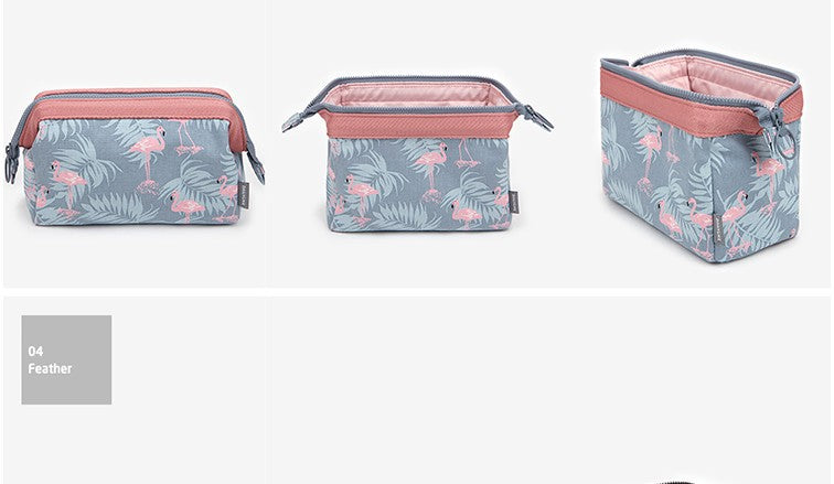 Women’s Flamingo Makeup Bag – Large Travel Toiletry & Cosmetic Organizer Pouch