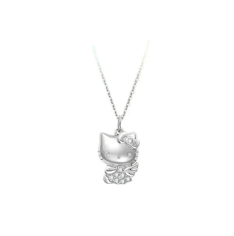 Sanrio Hello Kitty Necklace – Diamond Pendant Clavicle Chain for Girls | Birthday & Holiday Gift