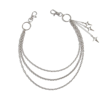 Punk Multilayer Star Pant Chain - Metal Hip Hop Waist Chain Keychain for Women, Jeans & Trendy Fashion Accessories