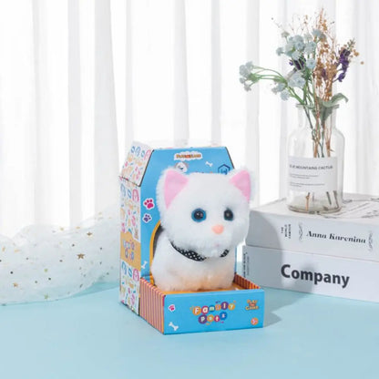 Electronic Voice Control Robot Cat Toy - Walking Plush Meowing Simulation for Kids