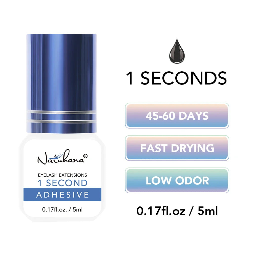 Professional Fast Dry Eyelash Extension Glue 5ml – Strong Hold 0.3s–3s Lash Adhesive for False Eyelashes & Salon Use