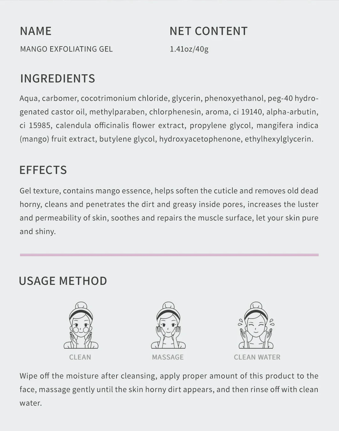 Facial Exfoliating Gel – Whitening, Moisturizing & Repairing Face Scrub Cleanser for Acne and Blackhead Removal Skincare