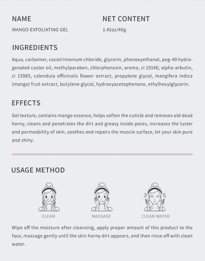 Facial Exfoliating Gel – Whitening, Moisturizing & Repairing Face Scrub Cleanser for Acne and Blackhead Removal Skincare