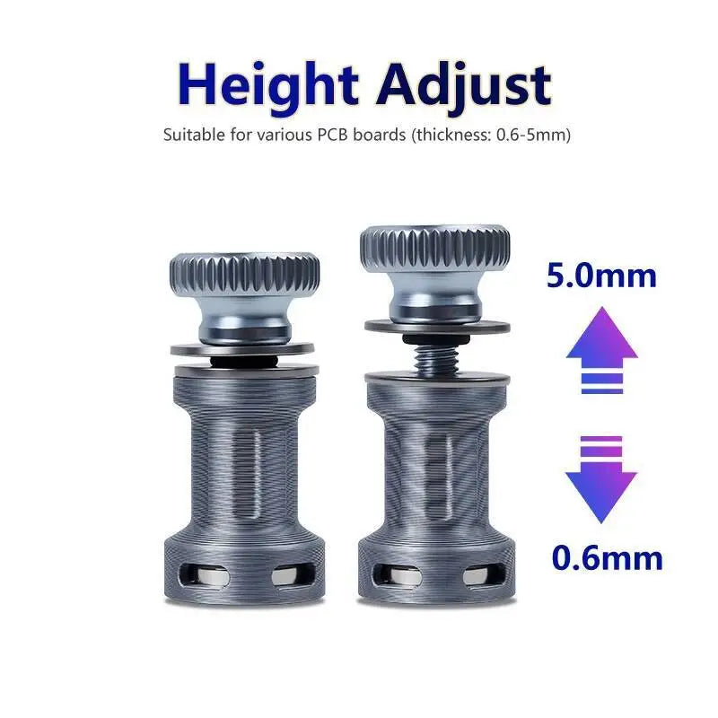 Universal PCB Holder Fixture for Soldering, Magnetic PCB Platform with Adjustable Pins & Rubber Feet, Circuit Board Repair Tool Stand