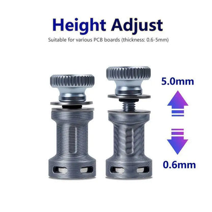 Universal PCB Holder Fixture for Soldering, Magnetic PCB Platform with Adjustable Pins & Rubber Feet, Circuit Board Repair Tool Stand