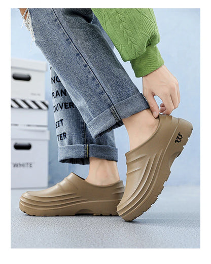 Summer Chef Shoes – Anti-Slip & Oil-Proof Work Slippers, Casual Trendy One-Step Fashion Sports Shoes
