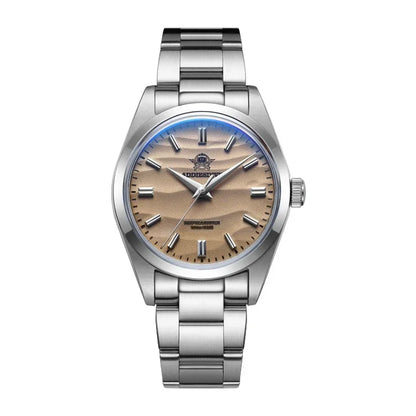 ADDIESDIVE AD2030 Men’s Quartz Watch — 36MM Simple Steel Dive Wristwatch, 10Bar Waterproof, Bubble Mirror Glass Sports Timepiece