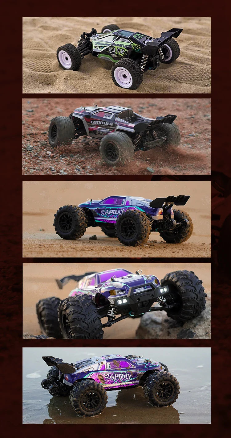 16103 Fast RC Cars – 50km/h 1/16 Off-Road 4WD Monster Truck with LED Headlights, 2.4G Waterproof Remote Control for Adults & Kids
