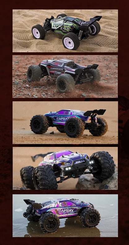 16103 Fast RC Cars – 50km/h 1/16 Off-Road 4WD Monster Truck with LED Headlights, 2.4G Waterproof Remote Control (For Adults & Kids)
