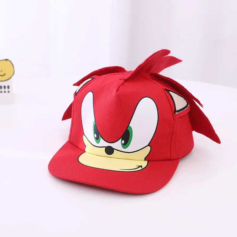 Children’s Sonic Baseball Cap — Cartoon Flat Brim Spring & Autumn Hat for Boys & Girls