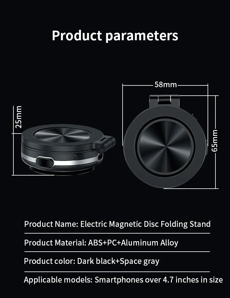 Intelligent Magsafe Car Mount – Magnetic Vacuum Mobile Phone Holder with Folding Swivel Stand and Strong Adsorption