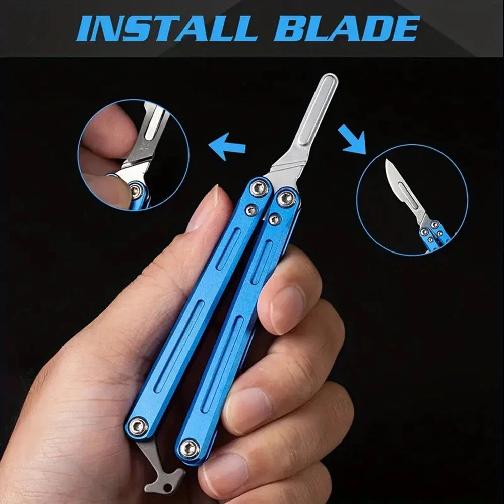 Foldable Butterfly Knife – Portable Stainless Steel Pocket Practice Knife for Outdoor Training