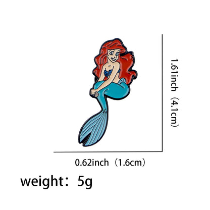 Mermaid Enamel Pins – Kawaii Fox Cartoon Brooches for Clothes, Backpacks & Gifts