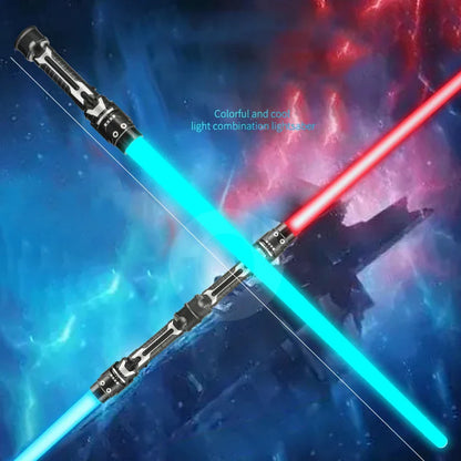 Colorful Glowing Laser Sword Toy – Red & Blue Double Saber with Music & Flashing Lights