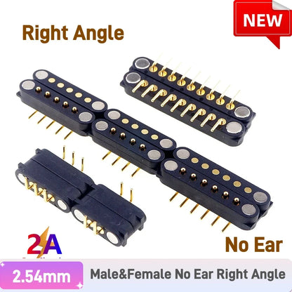 DC Magnetic Pogo Pin Connector - 2A Spring Loaded 2-9 Pin Male Female Power Socket
