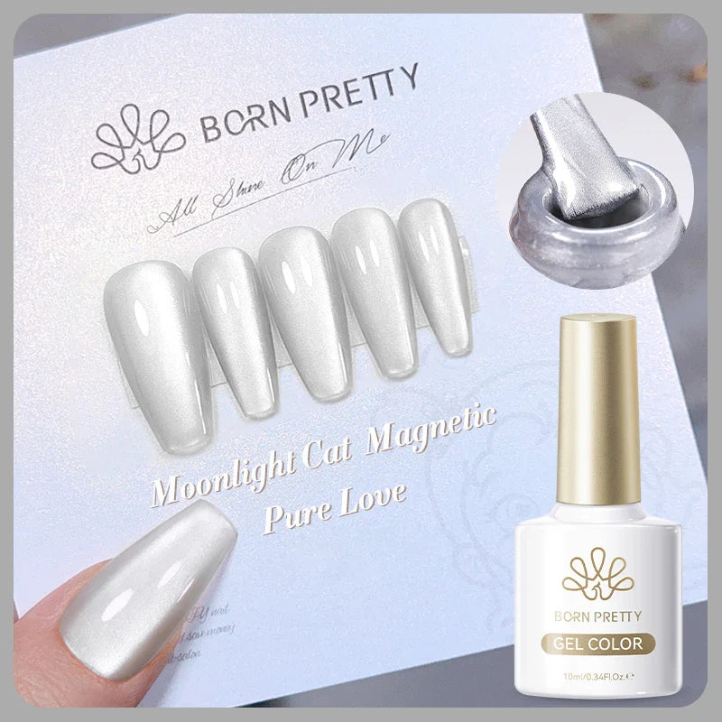 BORN PRETTY Cat Magnetic Gel Nail Polish 117 Colors 10ml Full Coverage Semi-Permanent Soak-Off Nail Varnish for Salon Manicure Glitter Cat Eye Nails