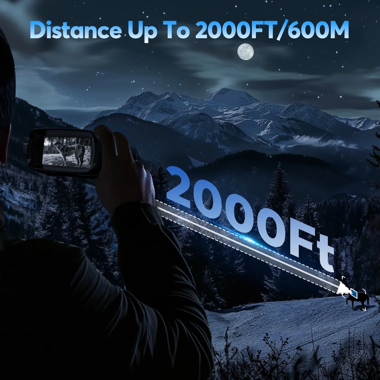 4K Night Vision Binoculars with 32GB, 8X Digital Zoom & Infrared Goggles – 3” Screen Tactical Hunting & Camping