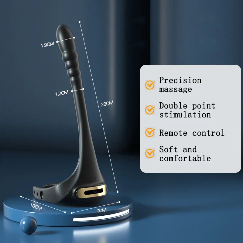 Adjustable Vibrating Penis Ring – Delayed Ejaculation, Enlargement, Prostate & Anal Massage Adult Male Sex Toy