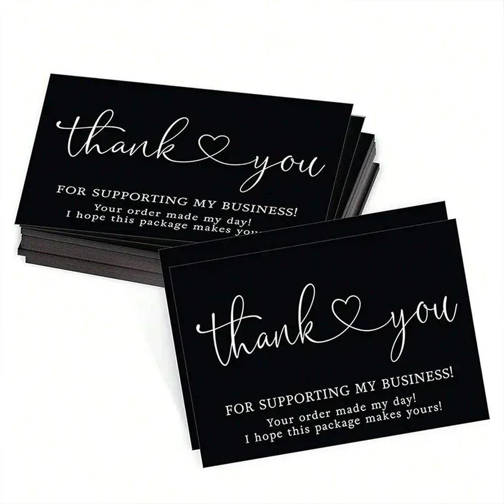 50pcs Thank You Business Cards – Customer Appreciation Gift Labels for Small Business, Cake Packaging & Retail Shop Branding Cards