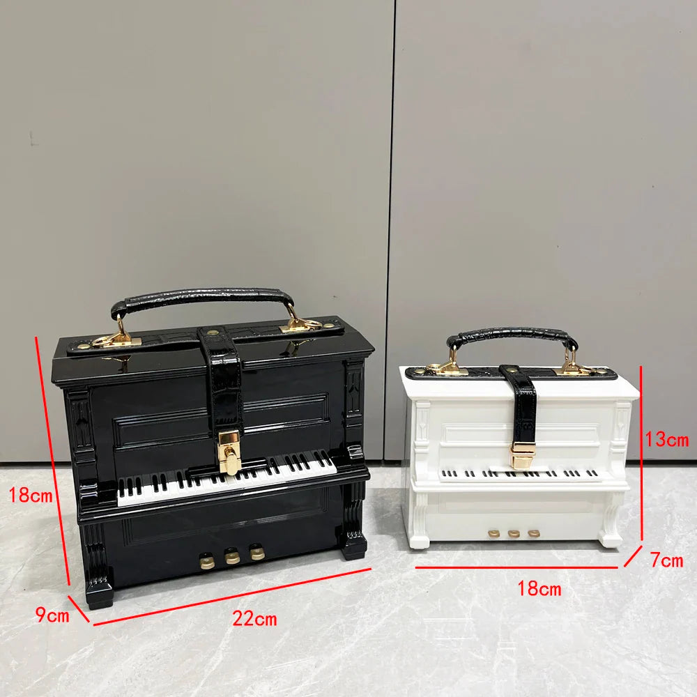 Luxury Designer Piano-Shaped Handmade Crossbody Shoulder Bag for Women – Elegant Purse, Messenger & Banquet Bag