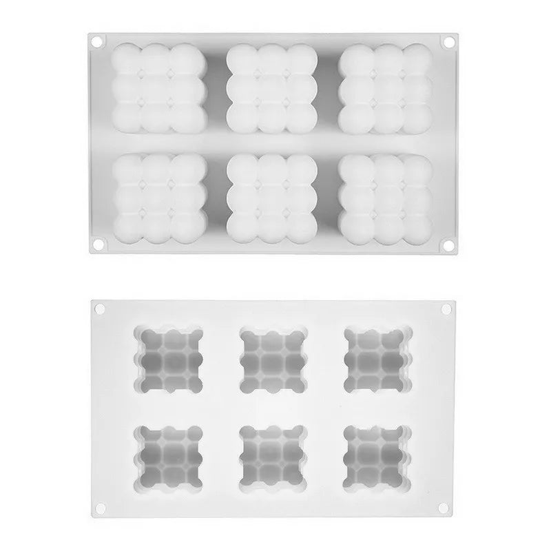 6 Cavity Large Bubble Silicone Mold – Candle, Mousse Cake, Chocolate, & Aromatherapy Soap Making Supplies for Home Decor