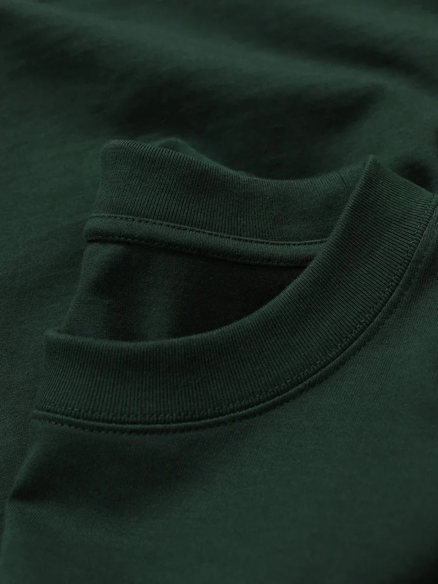 Heavy Cotton Oversized Men’s T-Shirt – 320g Solid Color Drop Shoulder Short Sleeve