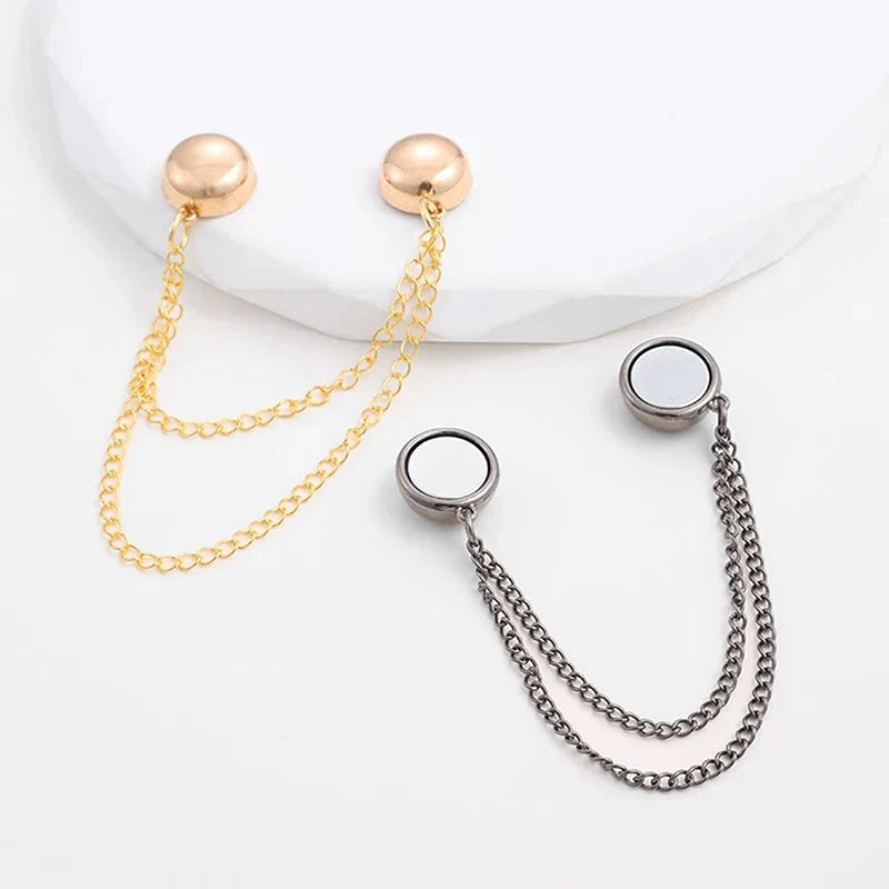 2pcs Multi-Function Magnetic Clothing Clips – Metal Button Pin for Clothes, Scarves & Pants