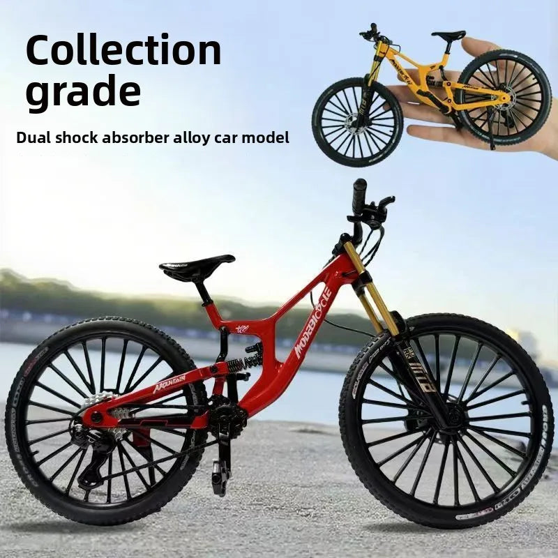 1:8 Dual Shock Downhill Mountain Bike Alloy Model - Soft Tail Metal Racing Toy & Birthday Gift