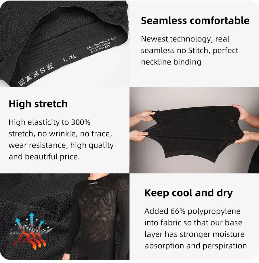 DAREVIE Cycling Base Layer - Seamless Compression Full Sleeve Underwear, Breathable MTB & Road Bike Vest (2023)
