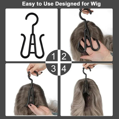 Transparent Wig Storage Bag with Hooks - Dustproof Wall Mounted Organizer for Salon & Home Hair Accessories