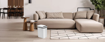 2-Pack 12L Touchless Automatic Trash Cans – Motion Sensor Slim Bins with Lids for Bathroom, Bedroom, Office (White)