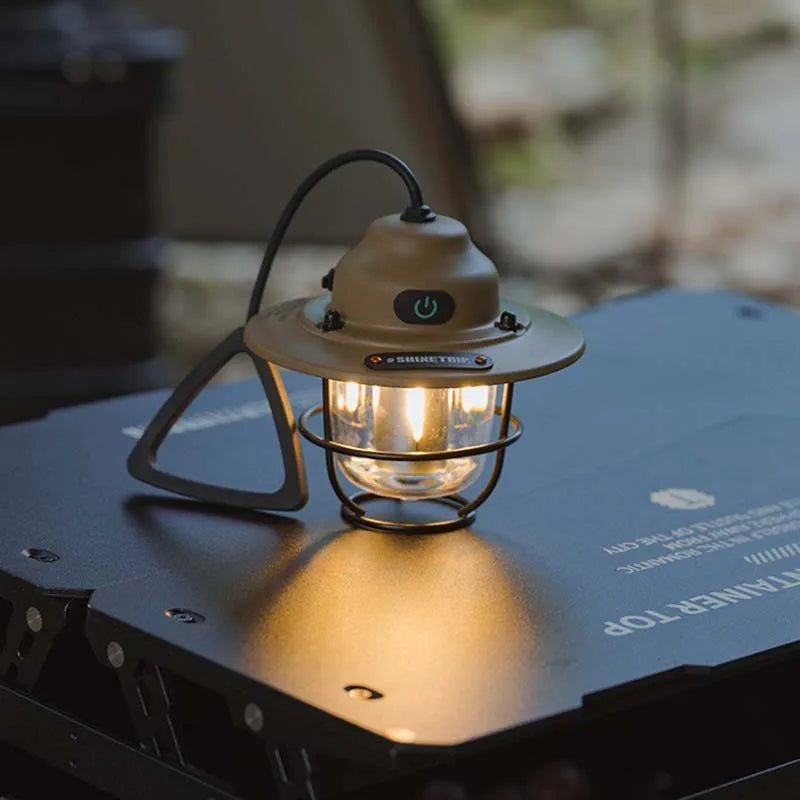 ShineTrip Outdoor Vintage Pendant Light - Portable Rechargeable Camping Ambient Light for Tents