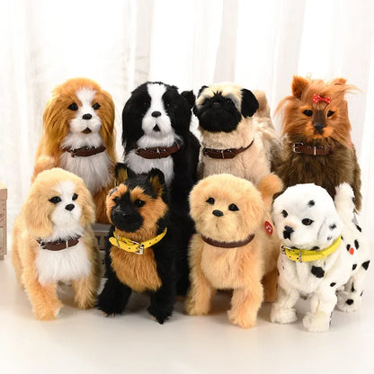 Simulation Electric Pet Dog Toy - Voice Control, Walking & Nodding Plush Robot with Music for Kids