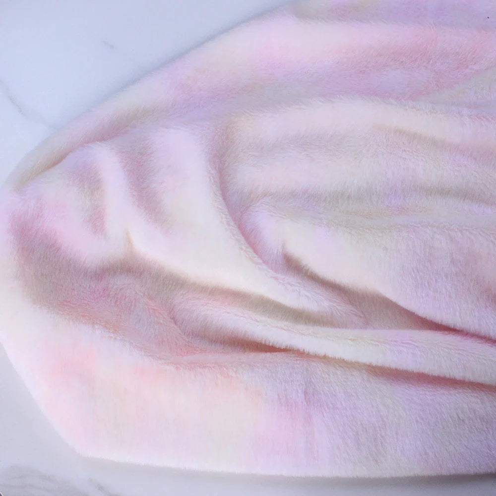 8MM Tie-Dye Plush Fur Fabric — Soft Gradient Rabbit Fur for DIY Dolls, Clothing, Pillows & Scarves