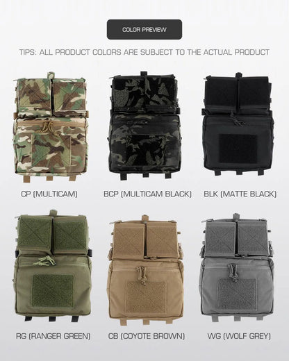 LV119 Tactical Vest Back Panel – Spiritus Systems Hunting Combat Airsoft Plate Carrier with Storage Pouch & Assault Vest Expansion Gear