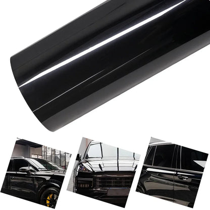 Ultra Gloss Piano Black Vinyl Wrap - PET Self-Adhesive Bubble-Free Car Wrap Film