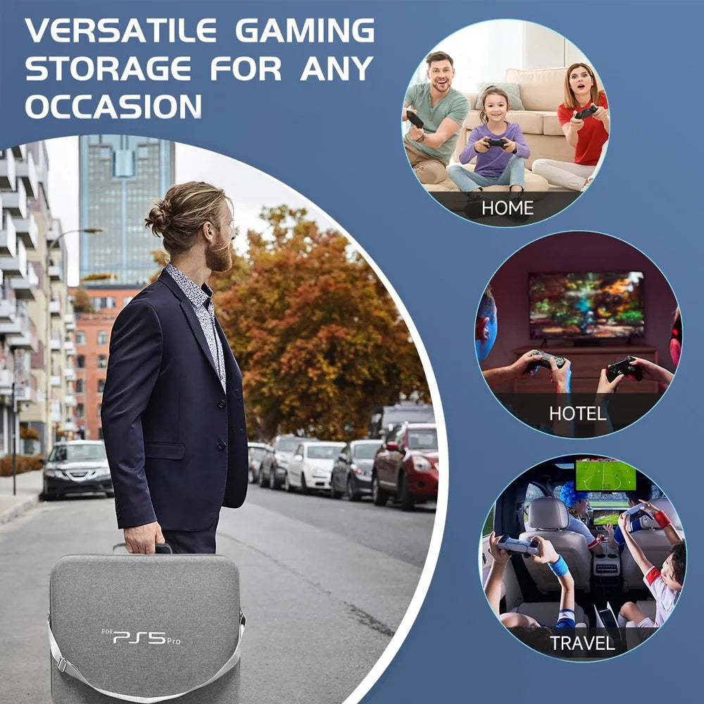 PS5 Pro Storage Bag – Portable EVA Shockproof Case, Anti-Drop Storage Box for Console & Accessories