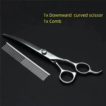 Pet Grooming Scissors Set – Professional Dog Hair Trimming Tools, Bent & Straight Scissors, Teddy Haircut Clippers