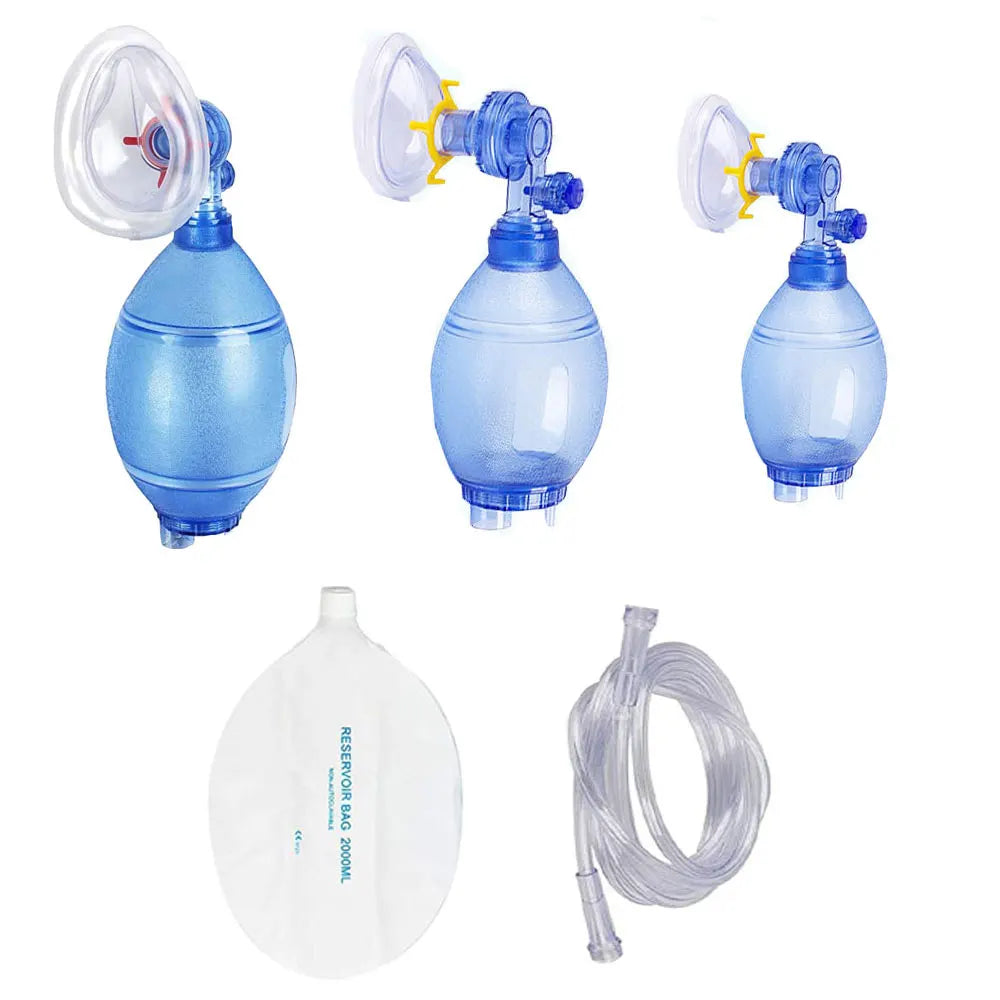 First Aid Resuscitation Ambu Bag — PVC Adult, Child & Infant Emergency Manual with 1600ml/2000ml Reservoir