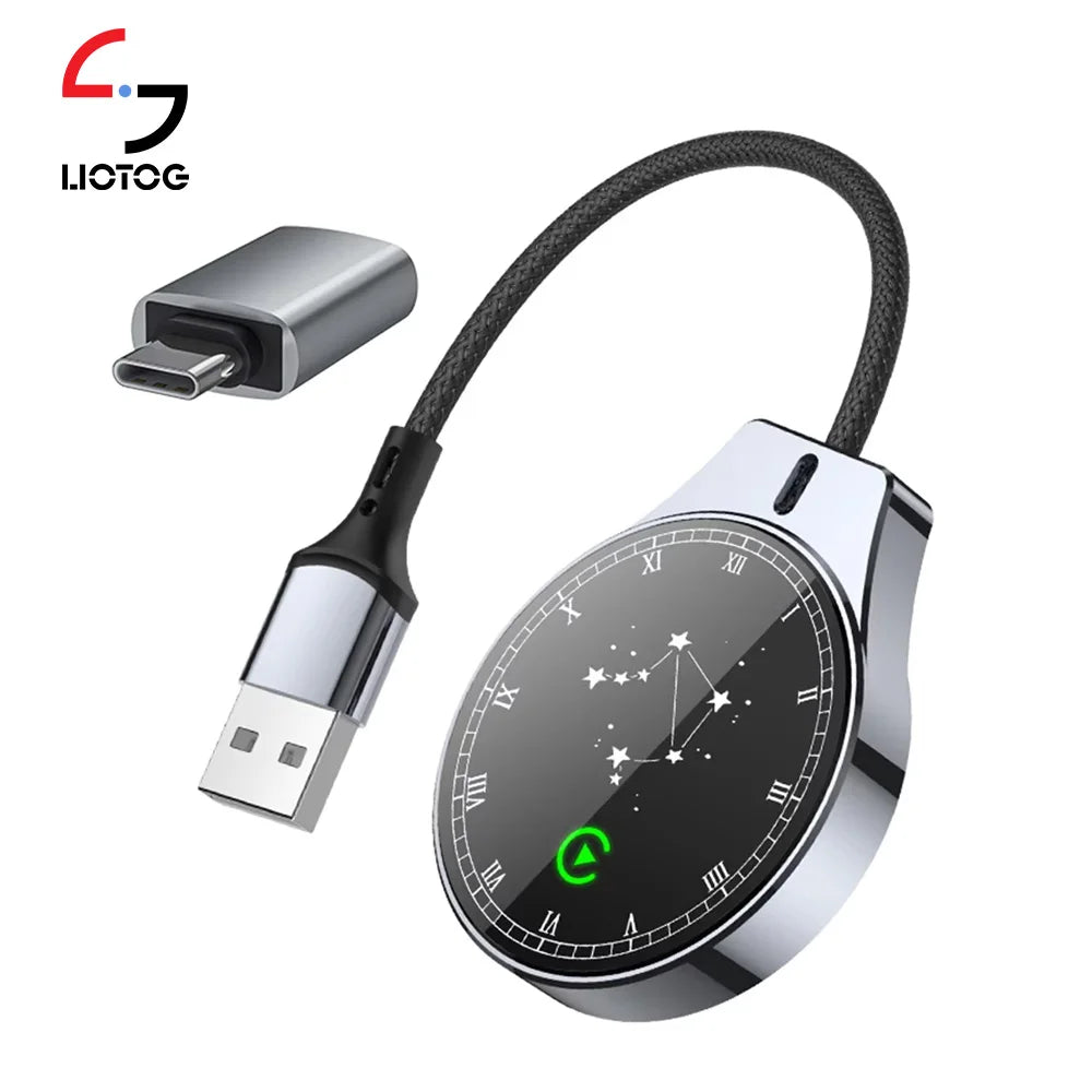 2-in-1 CarPlay & Android Auto Wireless Adapter – Mini 5G/WiFi Connector for iPhone & Android